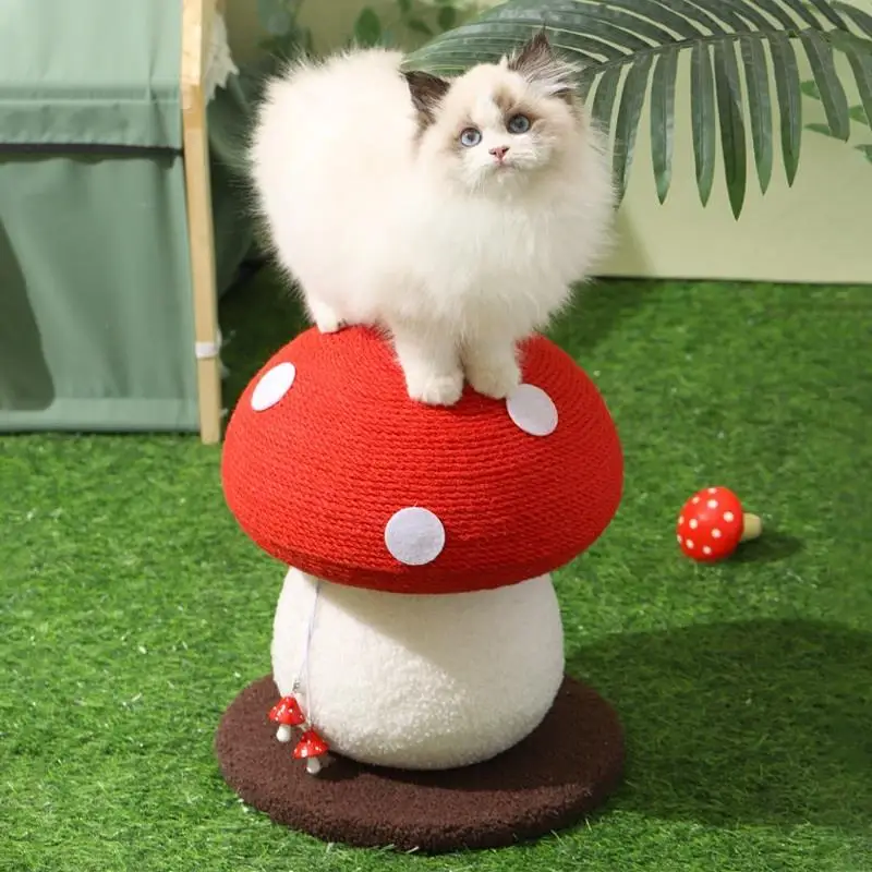 Mushroom Cat Scratching Post, Wear-resistant And Non-shedding Cat Climbing Frame, Red Umbrella Mushroom Cat Toy