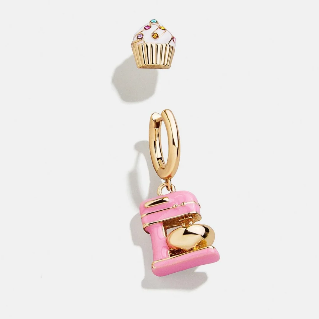 Food-Shaped Dangle Earrings, 14K Gold Plated
