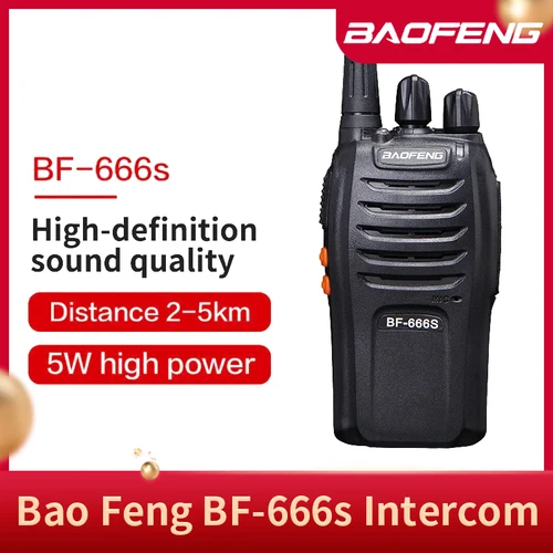 BaoFeng BF-666S 워키토키 전문, 호텔, 로드 트립, 건설 현장 사용 가능, 2800mAh, 5W, 3km-5km 