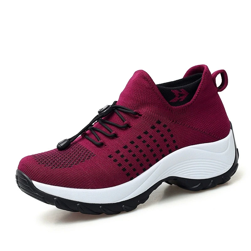 High Elasticity Fly Woven Breathable Mesh Women's Shoes Trendy Llightweight Socks Shoes Casual Sports Shoes