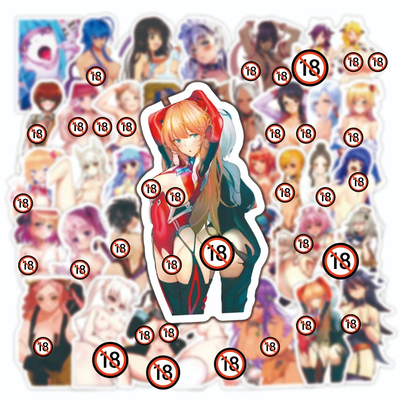 50pcs Exclusive Sexy Naked Waifu Hentai Beauty Seduction Adult Collection Stickers (18+)