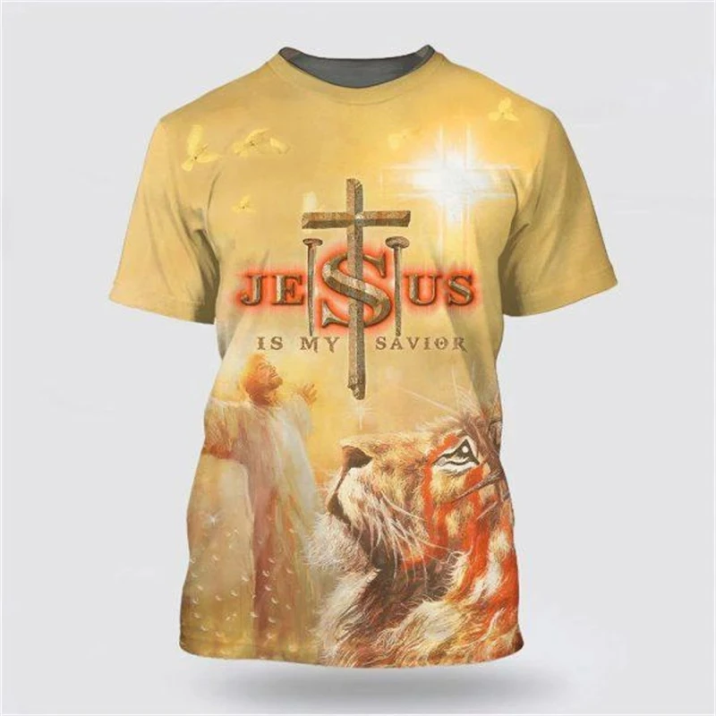 Mens Womens Universal Tops T Shirt New Son Of God Jesus Cross Print 3d Print Man T Shirt Casual Y2k Short Sleeve Kids Clothing