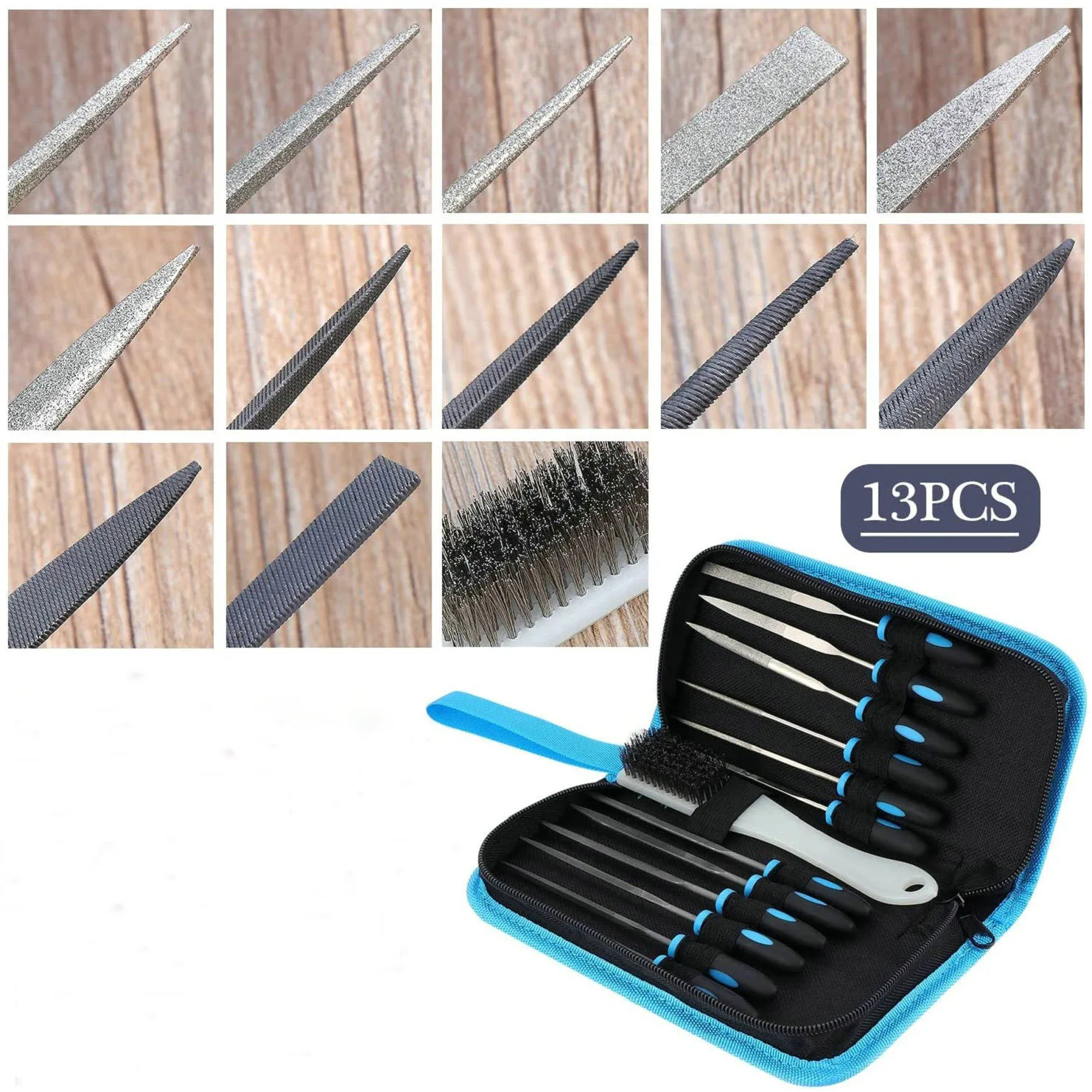 13Pcs/Bag Small File Set 6Pcs Needle Diamond Files 6 High-Carbon Steel Files With Storage For Precision Metal Work Woodworking