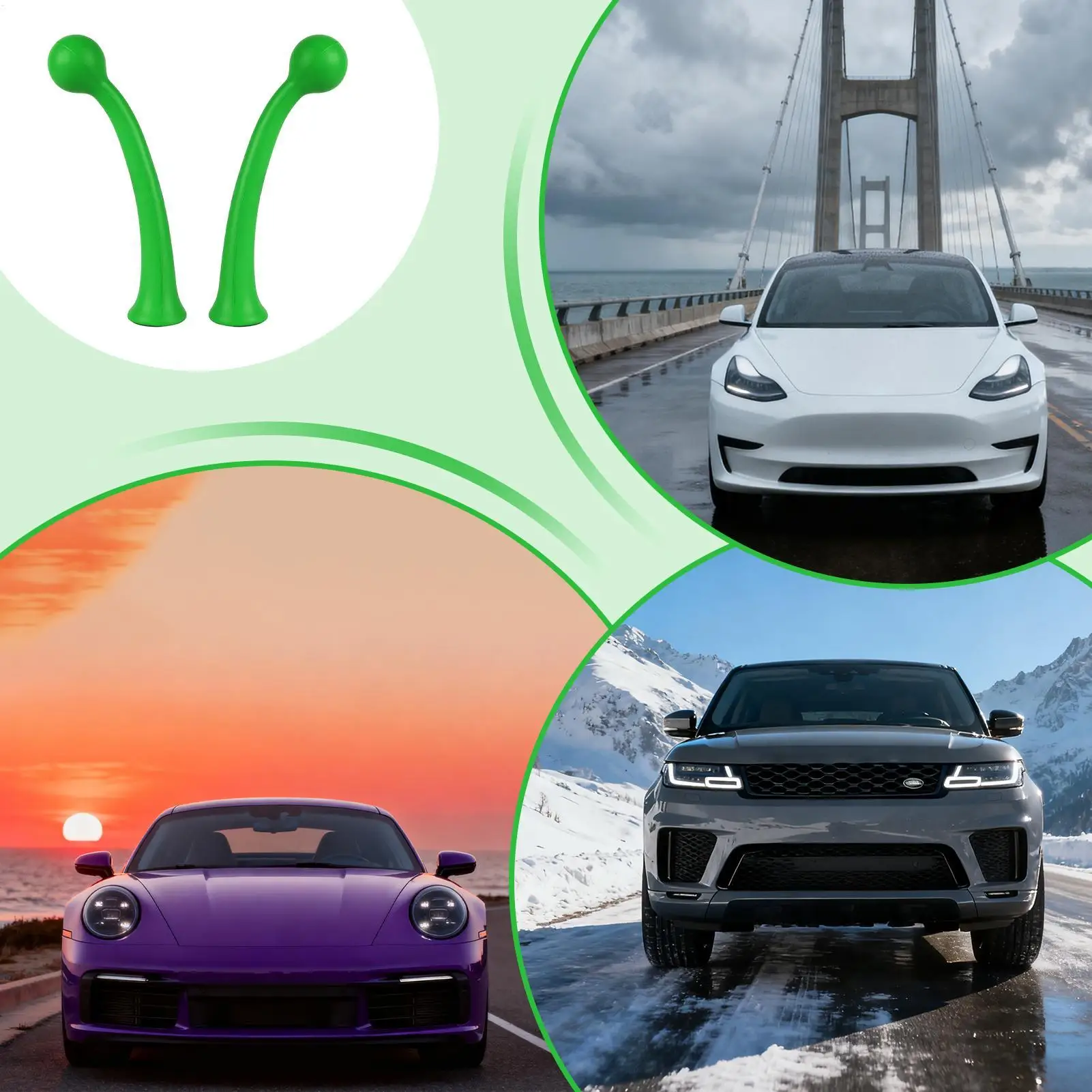 سقف السيارة الديكور الخارجي 2 قطع ذاتية اللصق مضحك الحلزون مخالب ملصق سيارة ذاتية اللصق الخارجي لسيارات الدفع الرباعي سيدان #3