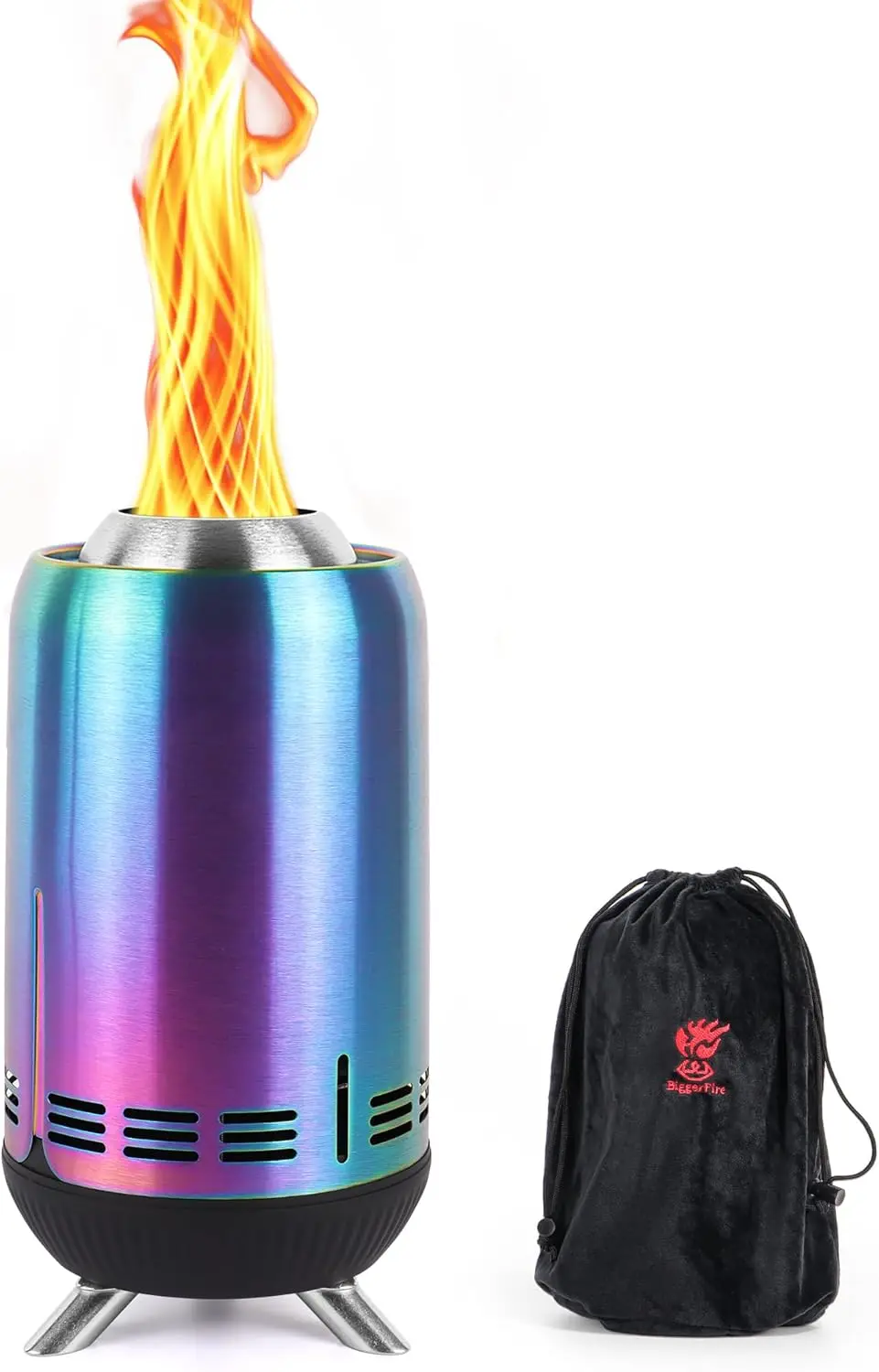 

XL Portable Table Top Fire Pit, 12" Tabletop Smokeless Fire Pit, Low Smoke Burning Outdoor Stove Firepit Fueled by Pellets or