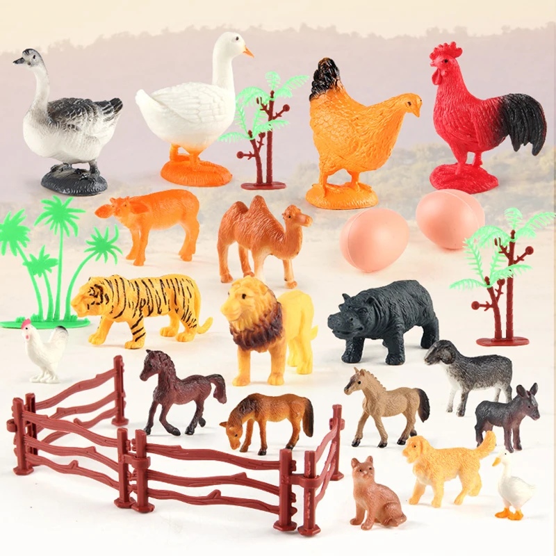 محاكاة حيوانات المزرعة ، الدجاج ، البط ، الأوز ، القطط ، الكلاب ، الدواجن ، مجموعة الدواجن ، مكتب المزرعة ، الحلي الزخرفية ، اللعب ، الهدايا #1