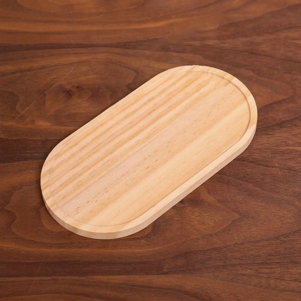 1pc Oval Bamboo and Wood Coaster, Suitable for Tray Tea Cup Pads, Heat Insulation Pads, and Various Other Uses.