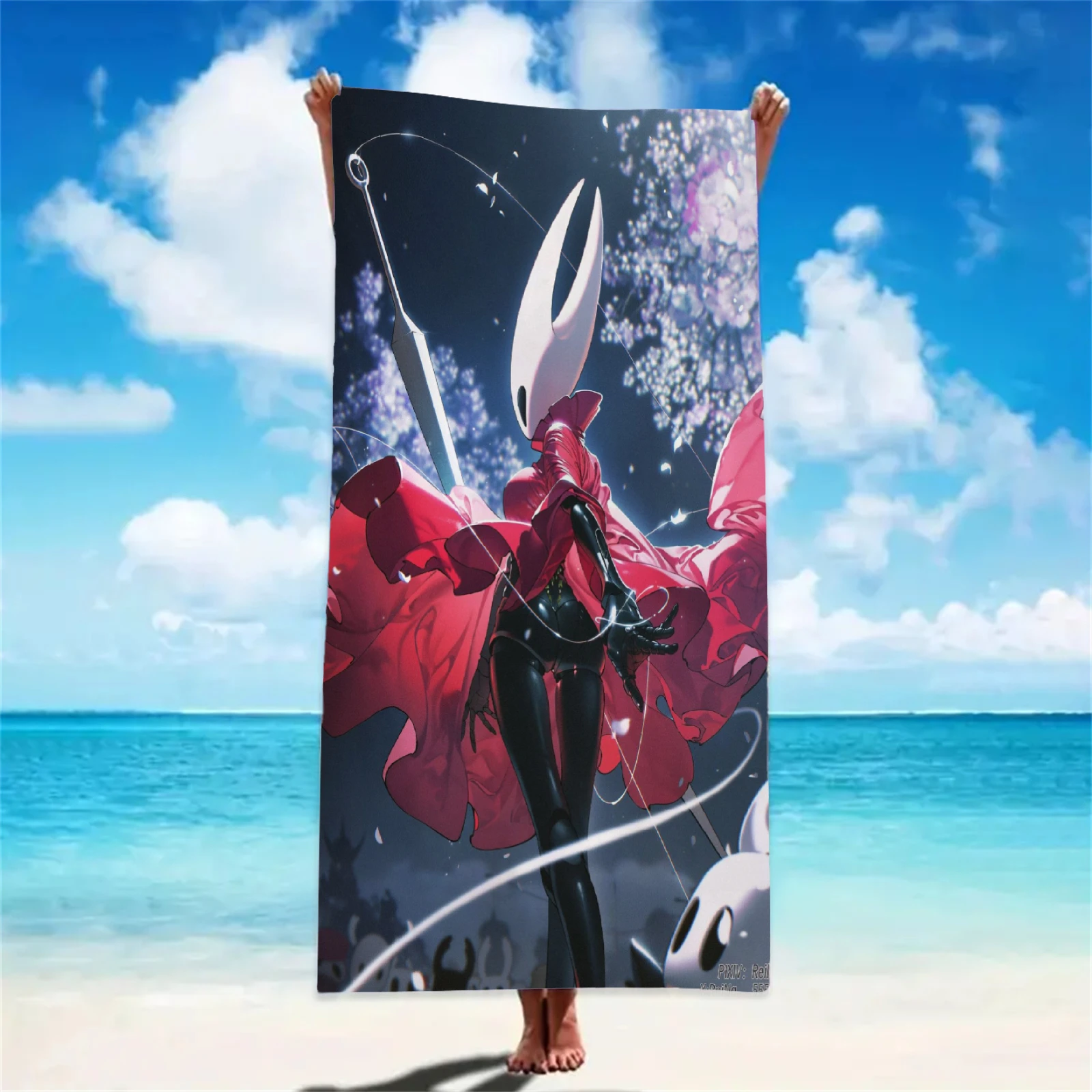 H-Hollow K-Knight Beach Towel Custom Towel 3D Print Super Absorbent Quick-dry for Summer Vacation Outdoor Camping Perfect Gift