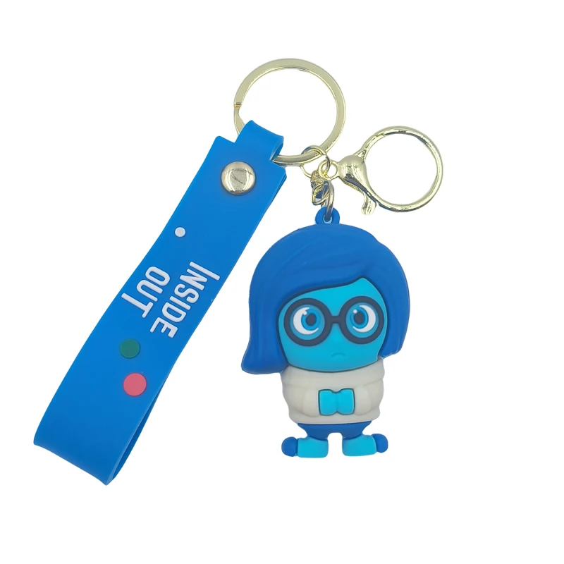 30PCS Set wholesale Inside Out keychain Plush Cartoon Character keychain Pendant Personality Creative Glue Doll Small Pendant