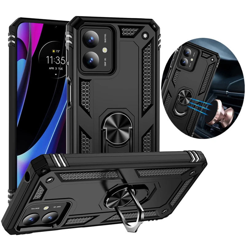 Armor Rugged Military Shockproof Protect Case Magnet Car Holder Ring Back Cover For Motorol MOTO G14 G20 G22 G30 G31 Phone Case