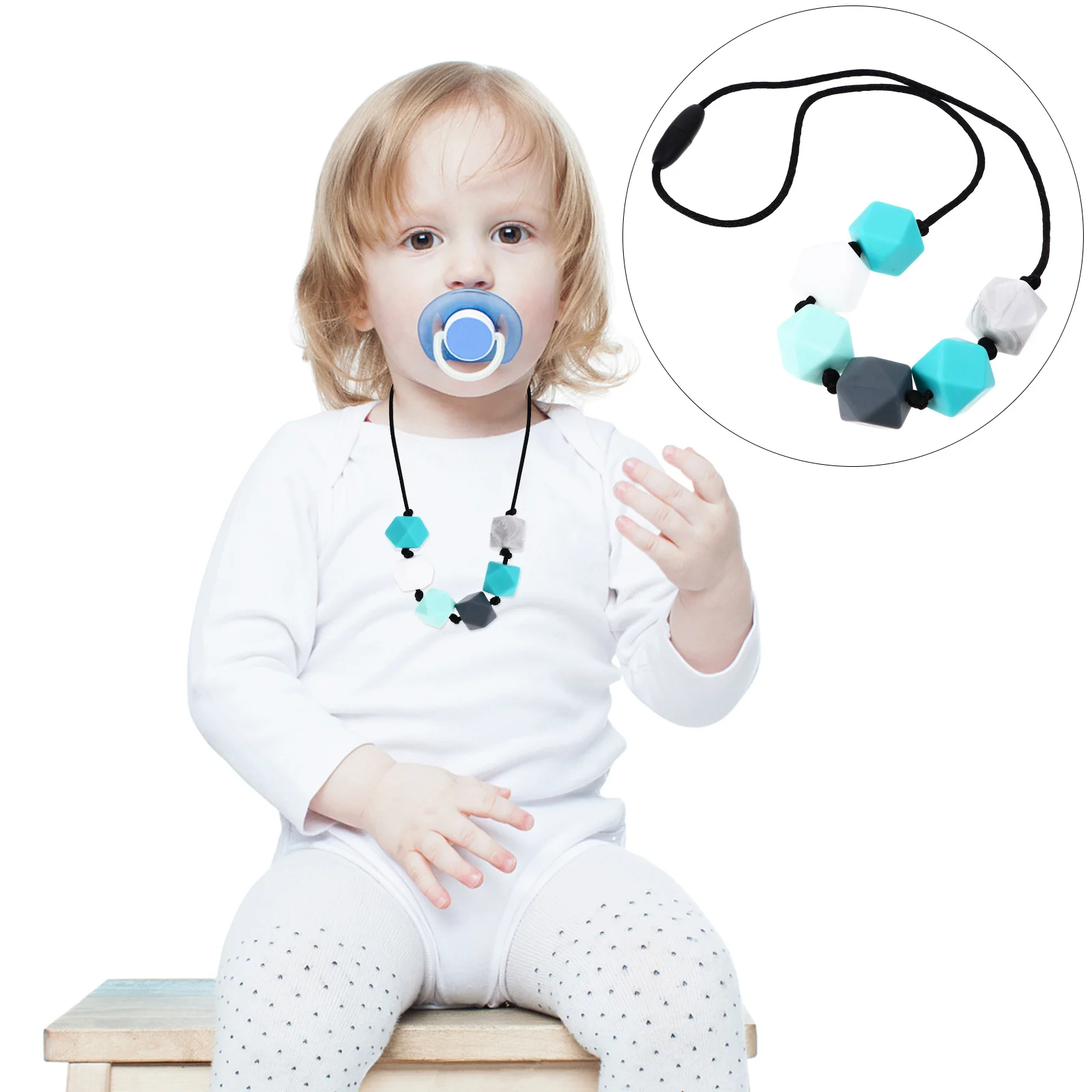 الوليد التسنين قلادة مظهر لطيف جذب انتباه الطفل الأسنان المخلص الطفل التسنين قلادة سيليكون المولي عضاضة