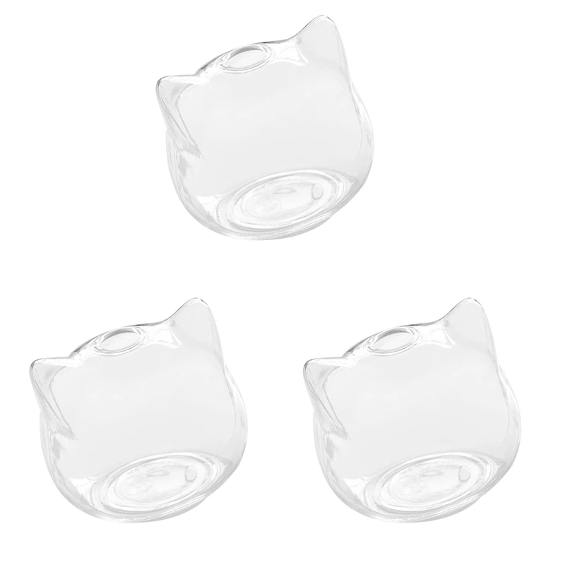 3X Cat Shaped Glass Vase Hydroponic Plant Flower Vase Terrarium Container Pot Decor Art Gift