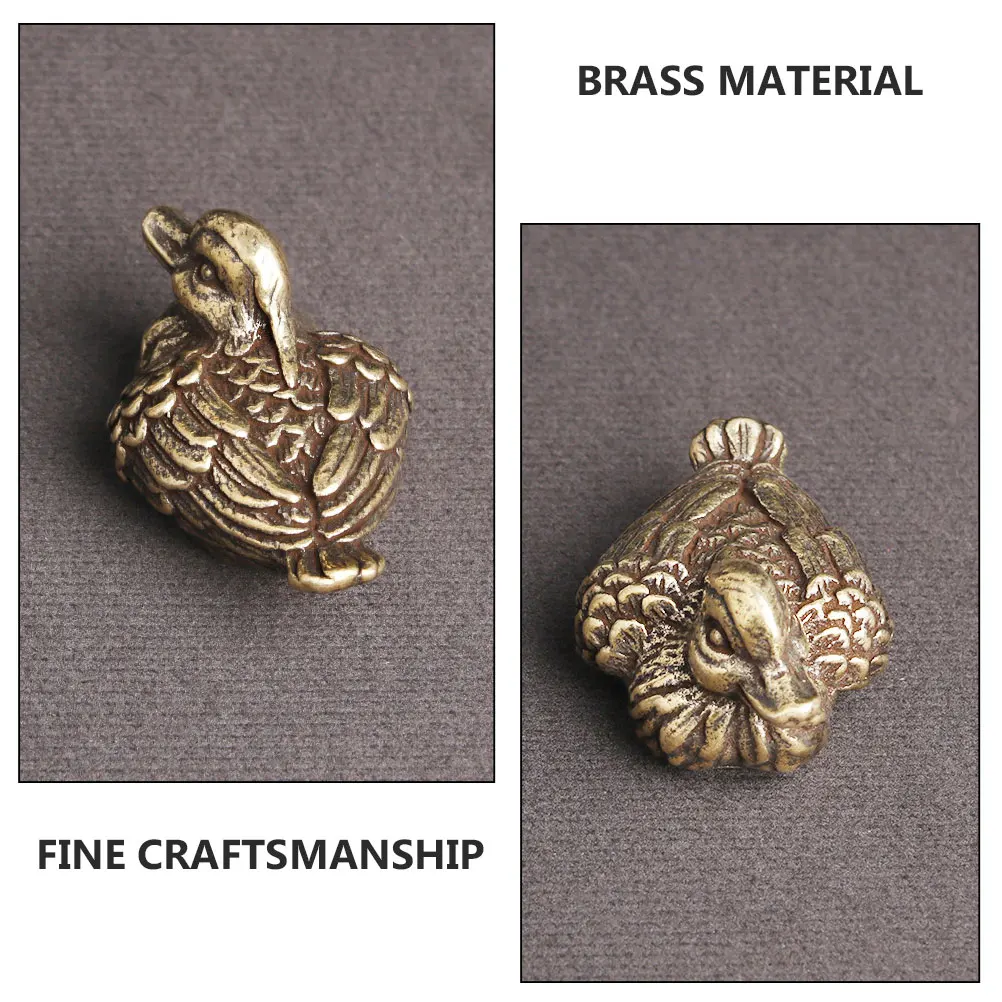 

2pcs Vintage Brass Statues Decorative Artware Wedding Adornments Household Figurines Retro Bird Models Elegant Yard