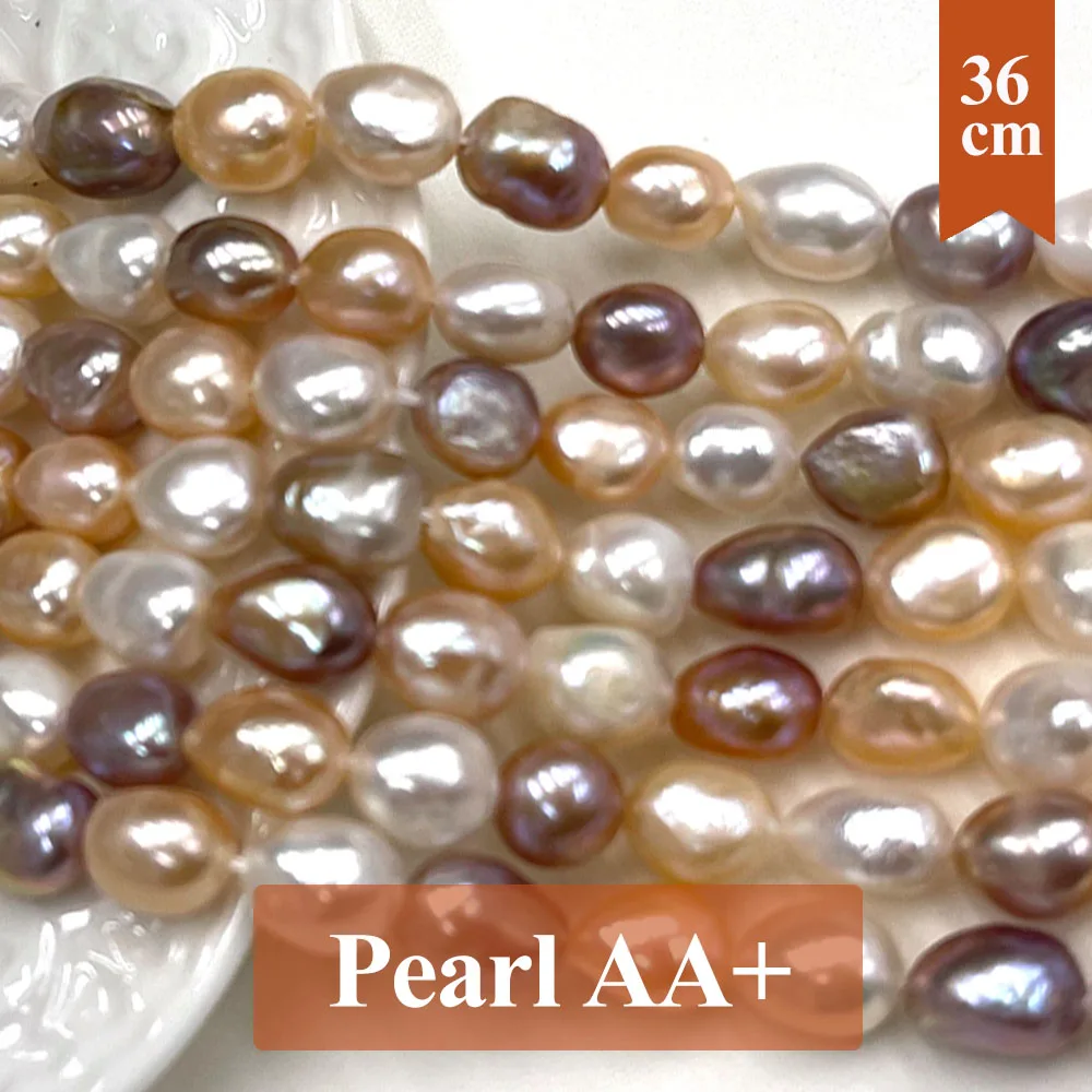  AA+ Natural Freshwater Pearl Beads 8-10mm Two Sided Light Pearl Loose Spacer Beaded for Making DIY Jewelry Necklace Bracelet