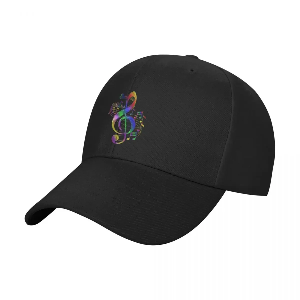 Colorful Treble Clef With Music Notes Baseball Cap foam party Hat fashionable Sun Cap Anime Elegant Women's Hats Men's