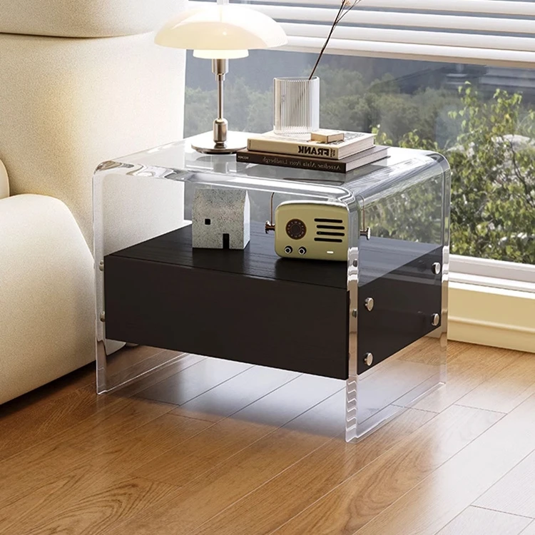 

Newly Assembled Locker Acrylic Modern Luxury Small Bedside Table