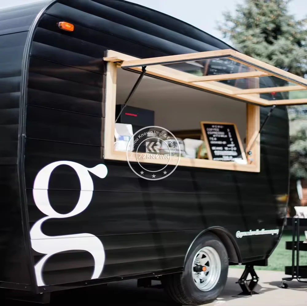 Mobile Food Trailer for Sale Fast Food Cooking Taco Cart with Outdoor Fryer Burner Made of Durable Fiberglass for Corn Chips