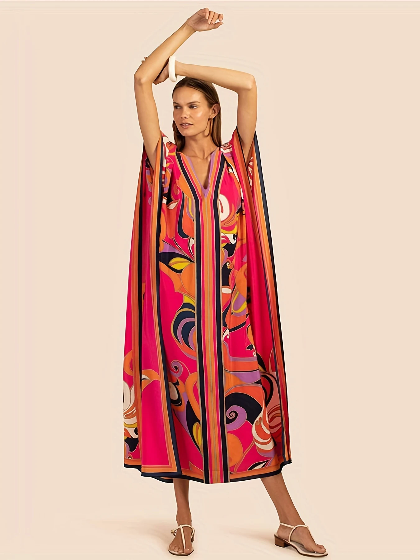 

Kaftan Dresses for Women Plus Size Summer Beach Dress with Print and Swim Cover Ups