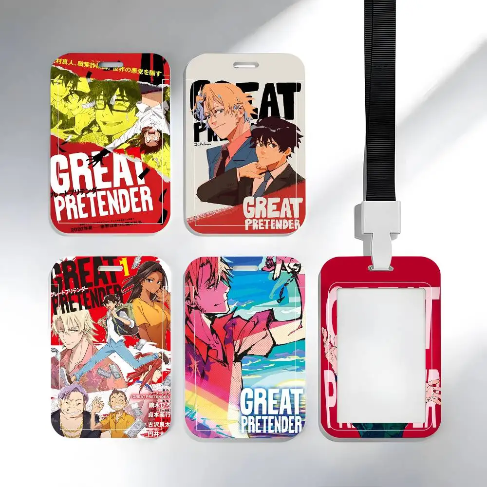 1 unidade Capa Protetora para Cartão de Identificação, Cartão Escolar, Cartão de Acesso, Cartão de Transporte e Cartão de Refeição, com Design Anime Great Pretender e Sistema de Inserção Fácil