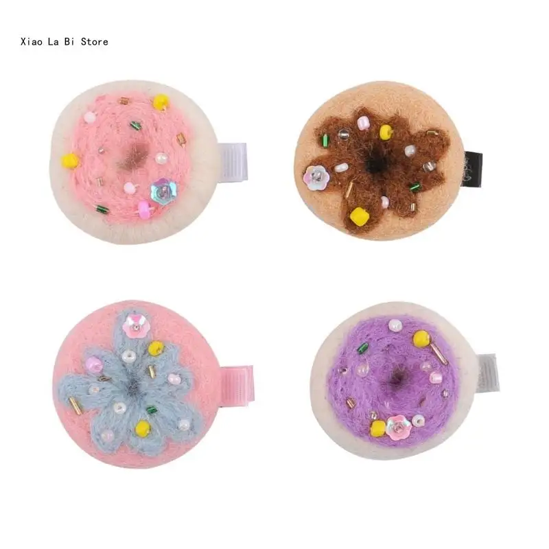 Elegant Hair Pin Nonwoven Doughnuts Hairclip Hair Shaping Accessories Kids Side Clip XXFD