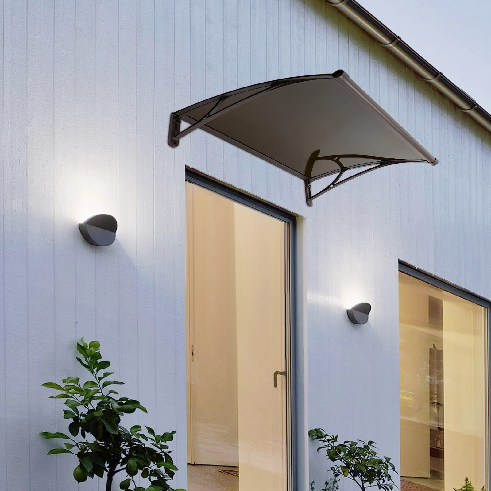 مظلة باب النافذة القابلة للسحب - حماية من أشعة الشمس فوق البنفسجية لفناء الشرفة، مظلة معلقة على الحائط مع مزراب الصرف #5