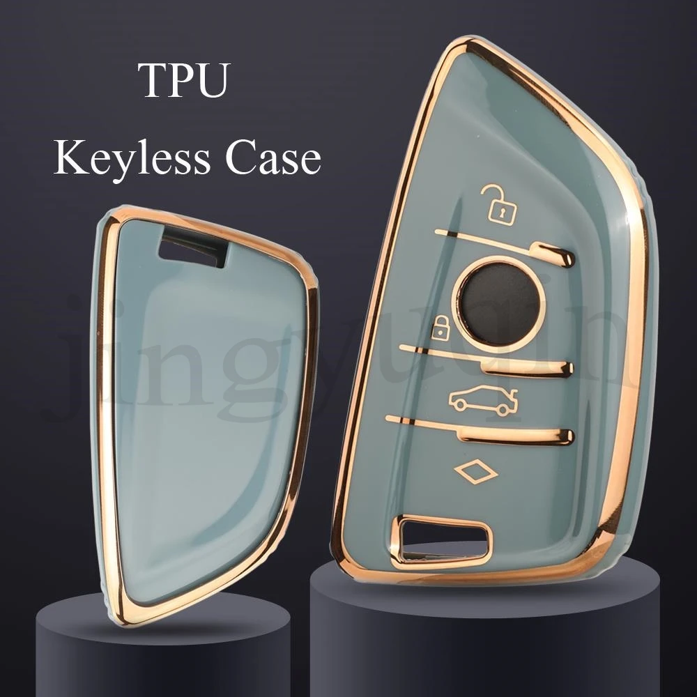 Jingyuqin 4 BTN Fashion Soft TPU Car Key Case For BMW X1 X3 X5 X6 X7 1 3 5 6 7 Series G20 G30 G11 F15 F16 G01 G02 F48 Protector