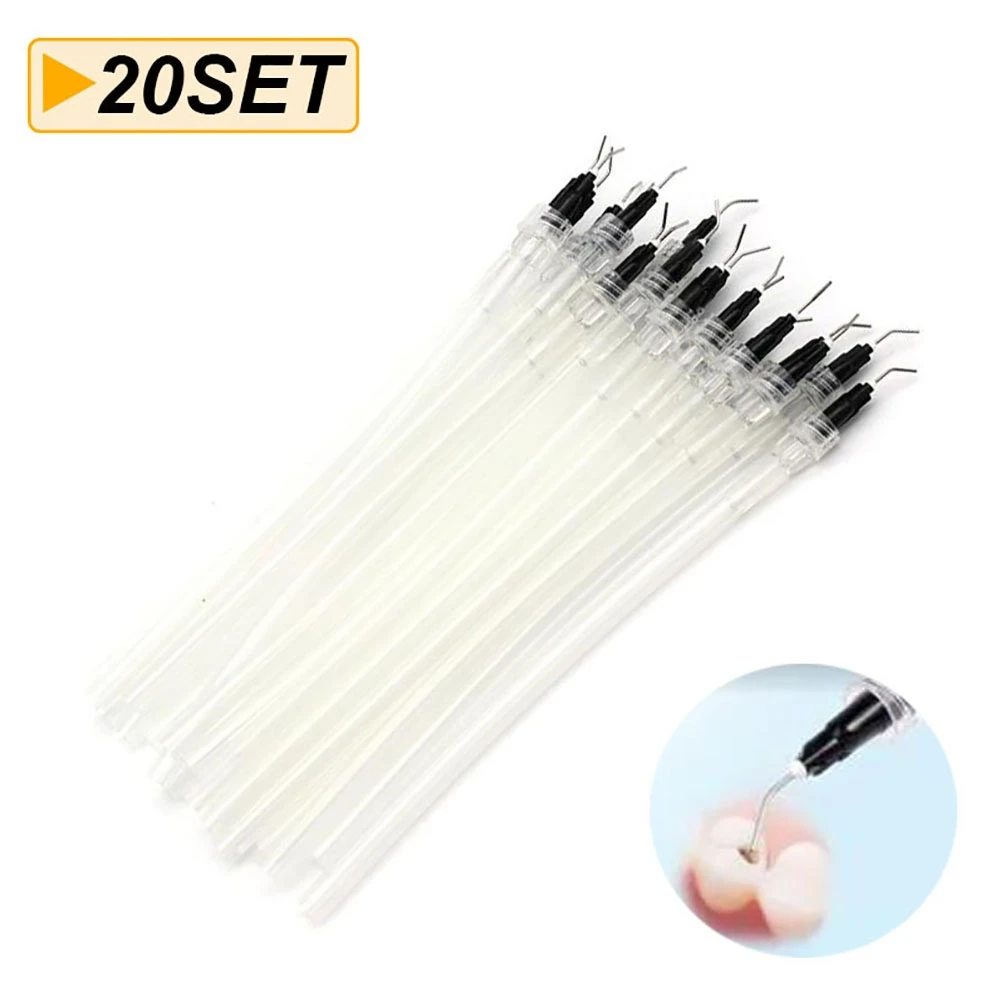 

20Pcs Dental Disposable Saliva Ejector Aspirator Suction Pre-Bent with Needle Tip Dentistry Instrument