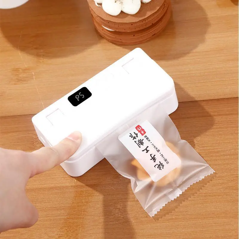 2 In 1 Mini Bag Sealer Rechargeable Bag Sealer Heat Seal With Cutter And Magnet Bag Resealer Machine For Plastic Bags Snack Bag