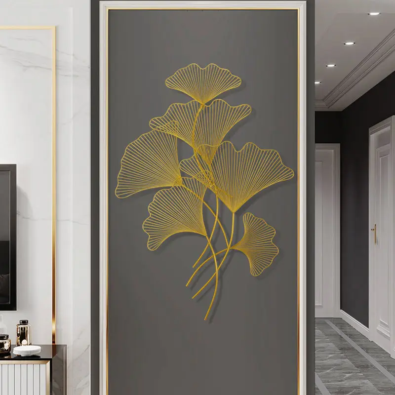 Chinesische Schmiedeeisen Ginkgo Blatt Wand Aufkleber Zubehör Hause Wohnzimmer Wandbild Dekoration Büro Hotel Wand Dekor Artikel