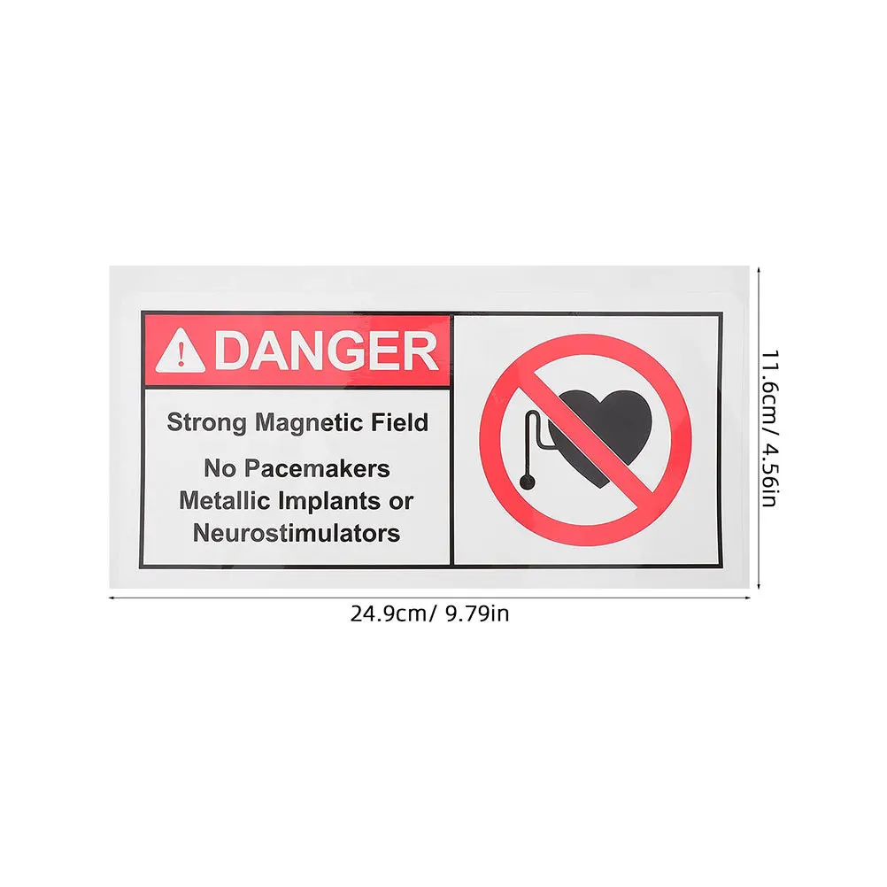 2pcs Warning Stickers Clear Pp Synthetic Paper Safety Signs For Magnetic Field Areas No Sticker Adhesive