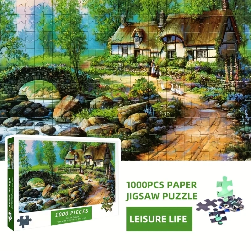 

1000Pcs Paper Jigsaw Puzzle Adults leisure contryside life home office decrosuitable gift for parents lovers friends Suitable