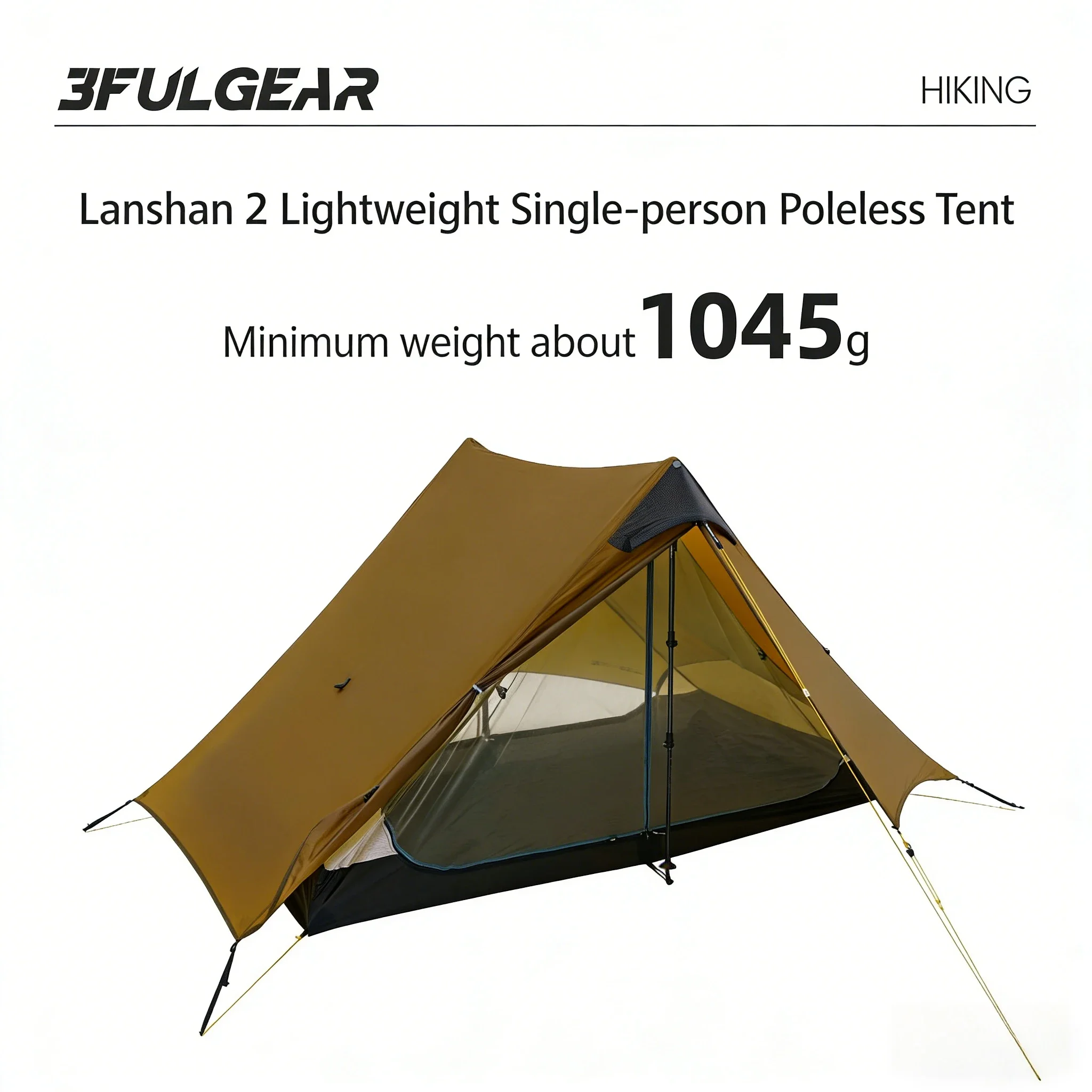 3F UL GEAR 2026 LAN SHAN2,2-Person Camping Mosquito repellent Tent 3-4-Season 15D Silnylon Ultralight Outdoor Hiking Double Laye view 5