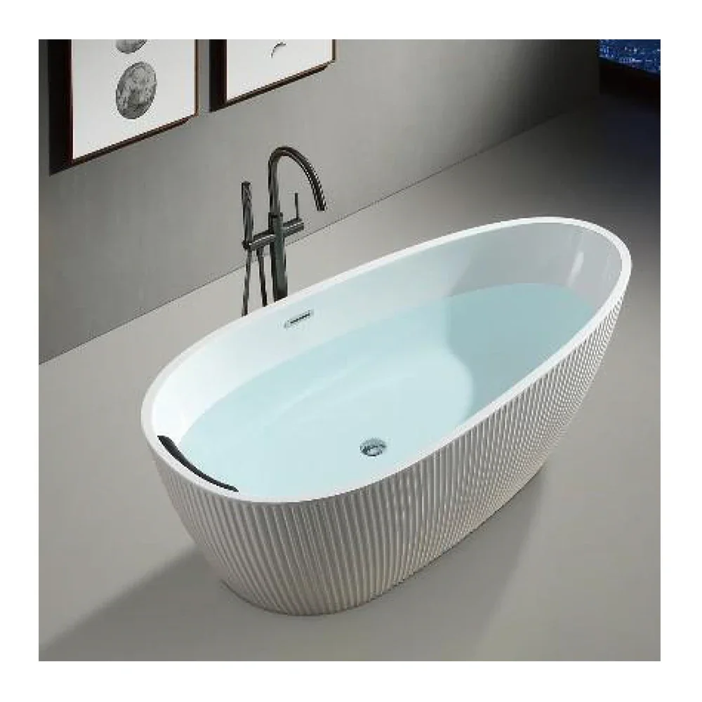 &c Factory Price High-End  White Freestanding Bath Tub Classical Modern Royal Design Japanese Soaking Tub for Adults Mobile