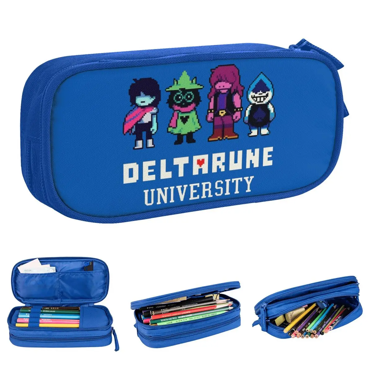 

Deltarune Characters Pencil Cases Classic Pen Box Bag Kids Large Storage School Supplies Cosmetic Pencil Pouch