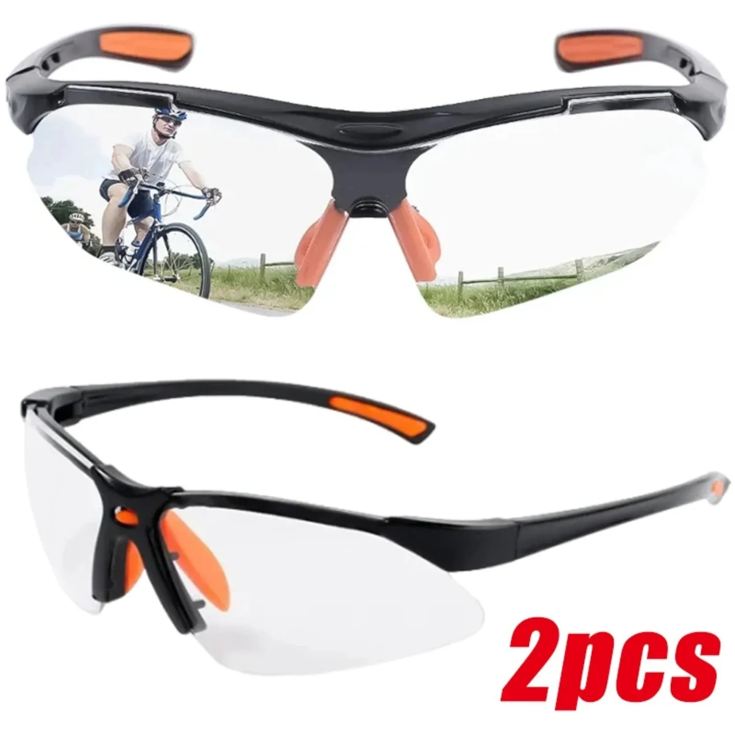 

2Pcs Clear Eye Sand Prevention Windproof Safety Riding Goggles Vented Glasses Work Laboratory Safety Goggle Glasses Spectacles
