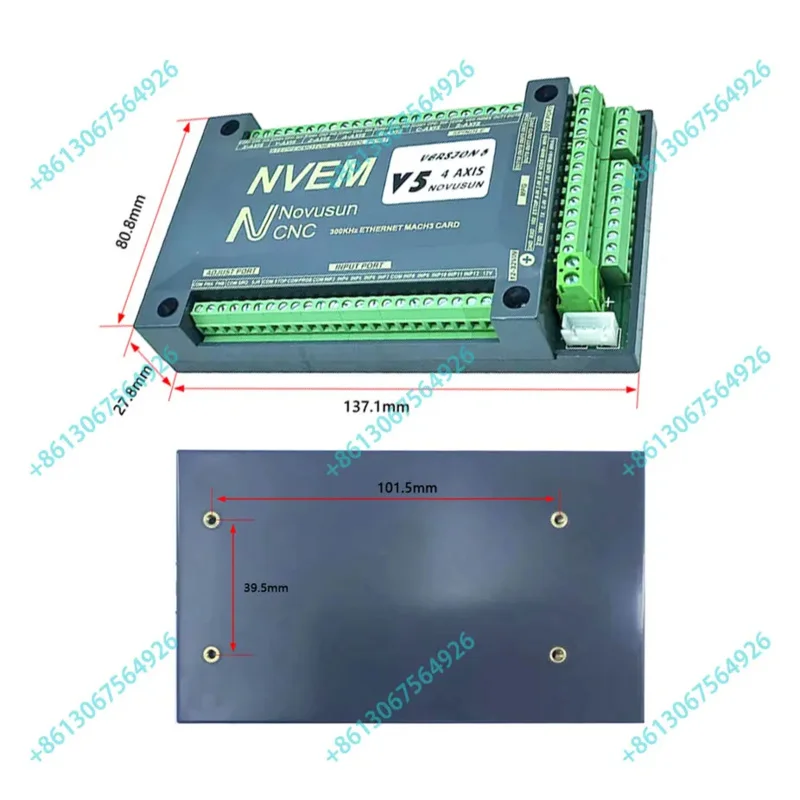 NVEM V5 300K CNC controller kit mach3 motion control system 3/4/5/6 axis control card and digital display 6 axis handwheel