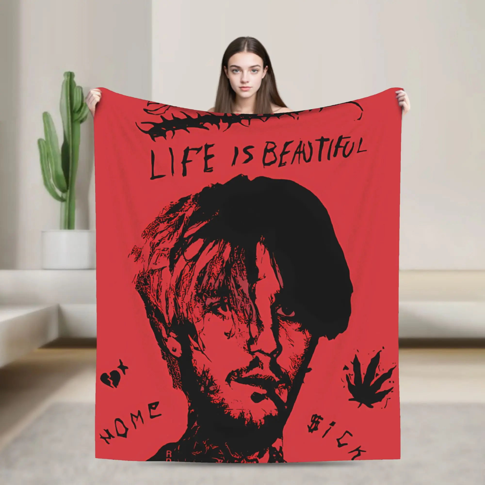 Lil Peep Love Flannel Blanket  Super Soft Bedding Throws for Couch Chair Picnic Street Trend Bedspread Sofa Bed Cover