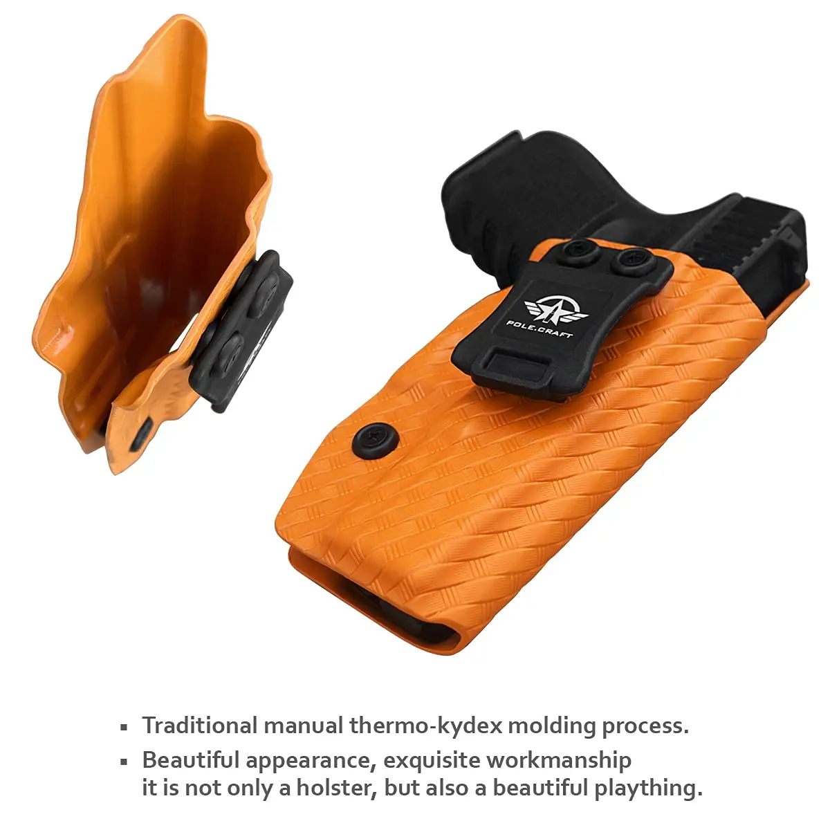 POLE.CRAFT Weave Kydex IWB Kydex Holster لـ Glock 19 / Glock 19X / Glock 25 / Glock 44 45 (Gen 1-5) & Glock 23 32 (Gen 3-4)