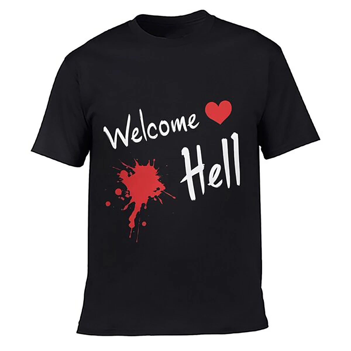 Welcome Hell O Neck TShirt summer fashion short sleeve top