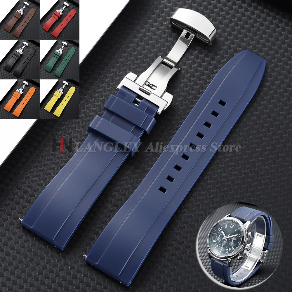 20mm 22mm Rubber Strap for Omega MoonSwatch Butterfly Clasp Silicone Watch Band 18mm 24mm Quick Release Bracelet Waterproof Band