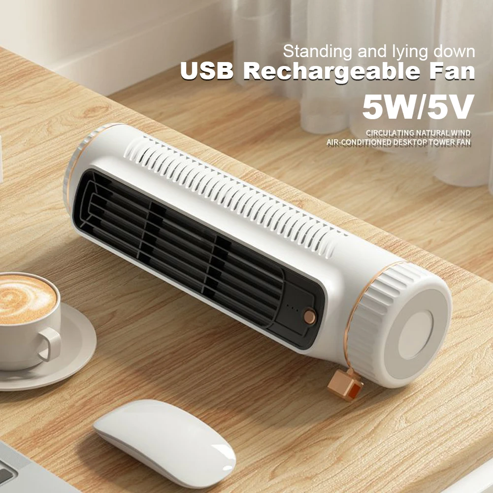 Ventola a torre ricarica USB condizionatore d'aria portatile ventola di raffreddamento da tavolo ventola verticale elettrica per l'home Office