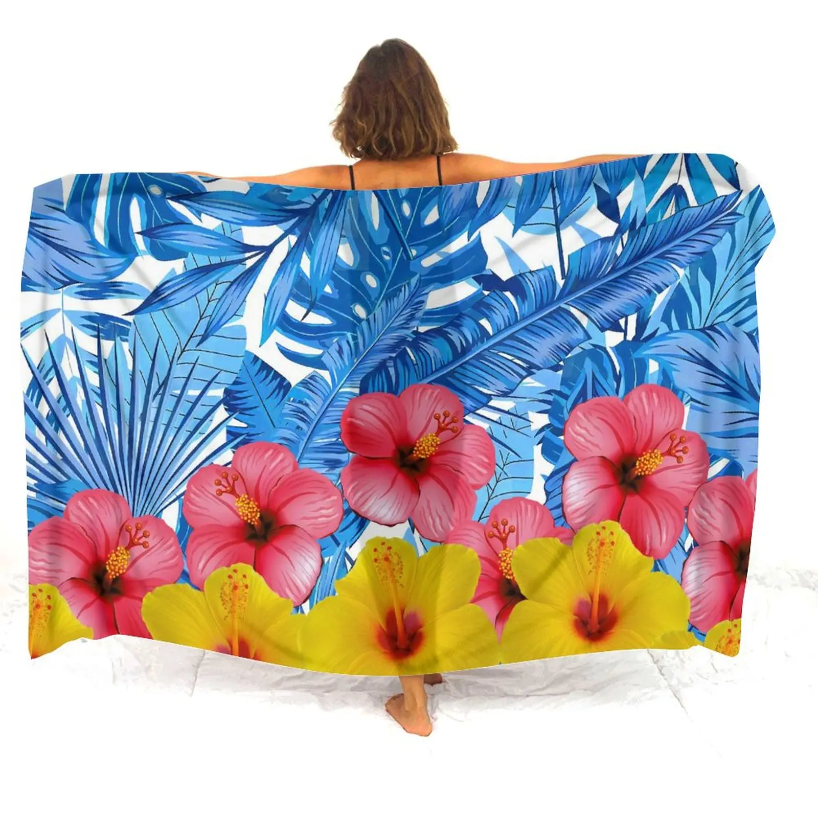 New Women's Sarong Polynesian Pattern Design Seaside Vacation Windbreak Cape Hawaiian Party Swimsuit Coat One-Piece Sarong