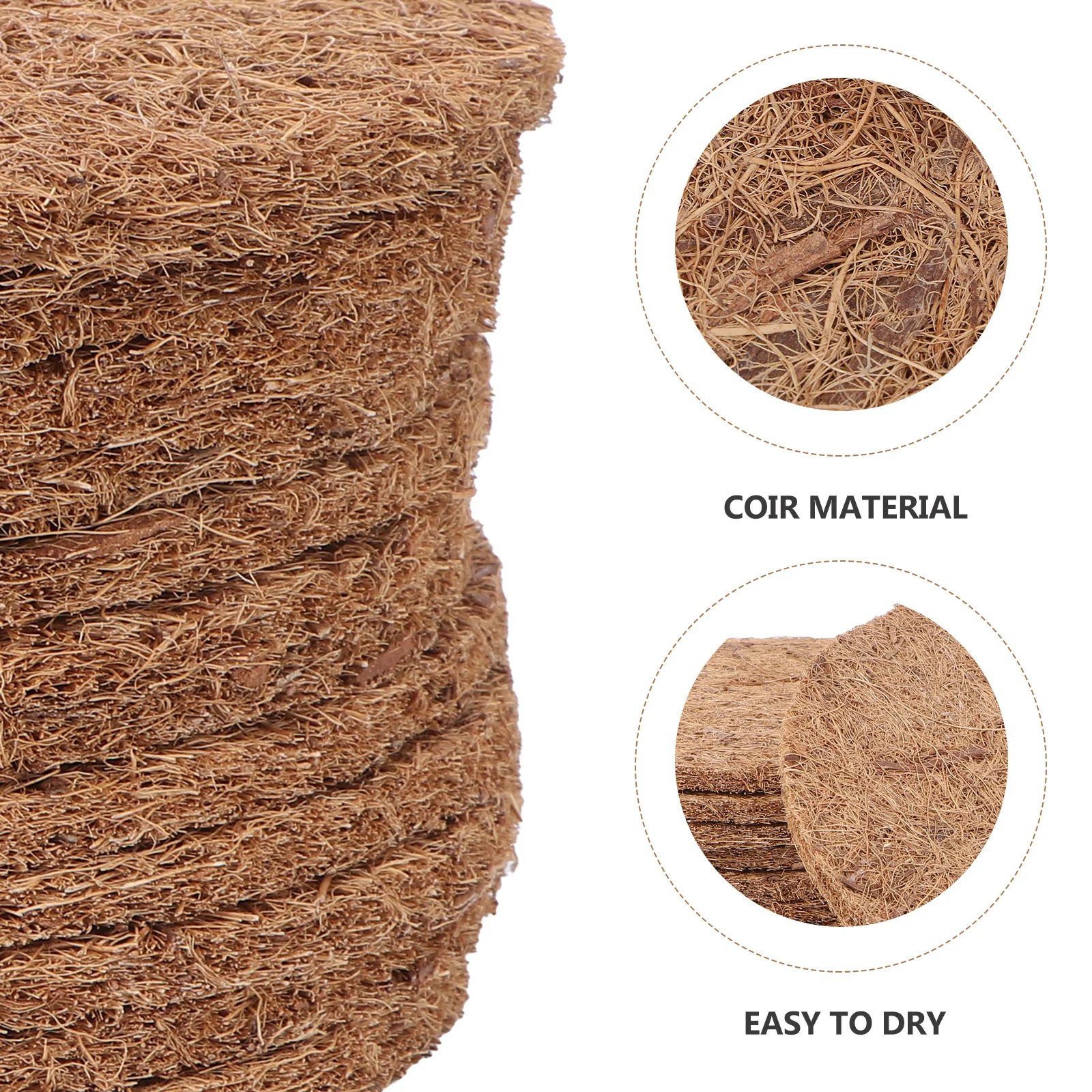 

12pcs Coconut Coir Mat For Bird Nest Durable Washable Egg Protection Pad Large Capacity Breeding Accessory For Pigeon Birds Pet
