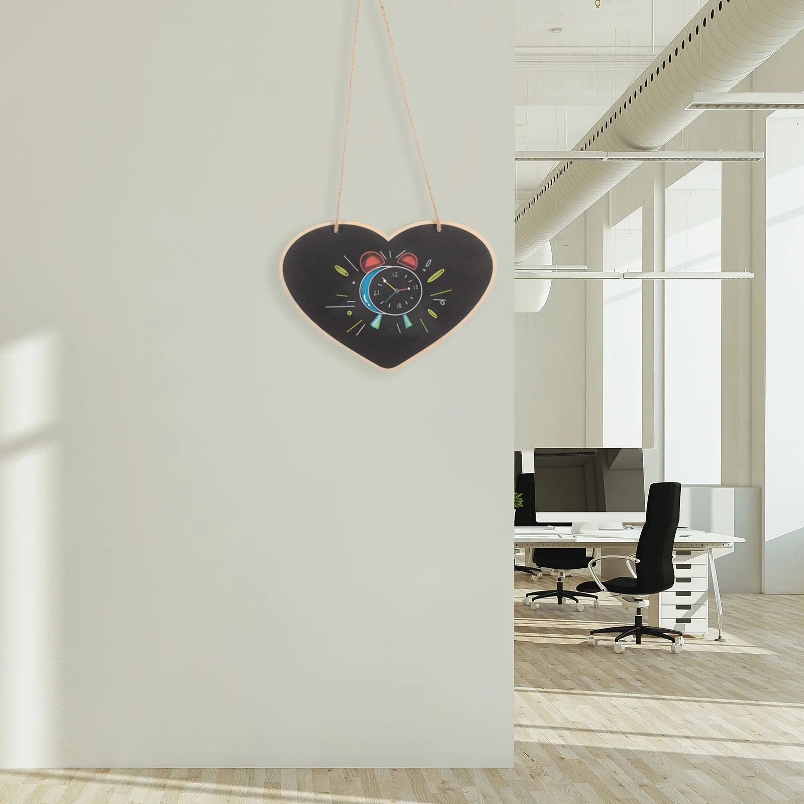 

Mini Blackboard Wood Chips Blank Sign Door Erasable Message Chalk Board Hanging Wooden Display Notice Items Small Blackboard