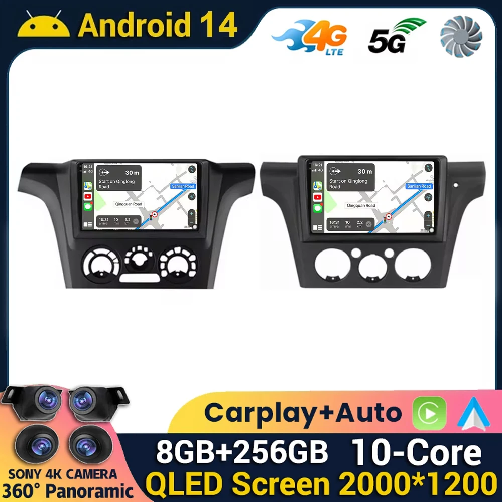 Android 14 Car Radio Stereo For Mitsubishi Outlander 1 2002 2003 2004 2005 2006-2008 Multimedia Player CarPlay Navigation GPS BT