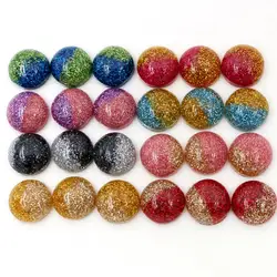 Nieuw Nieuw Nieuw!! 40 Pcs 12 Mm Mix Kleuren Flat Terug Resin Cabochons Cameo Fit 12 Mm Cameo Base Cabochons Voor Charms Armband ketting
