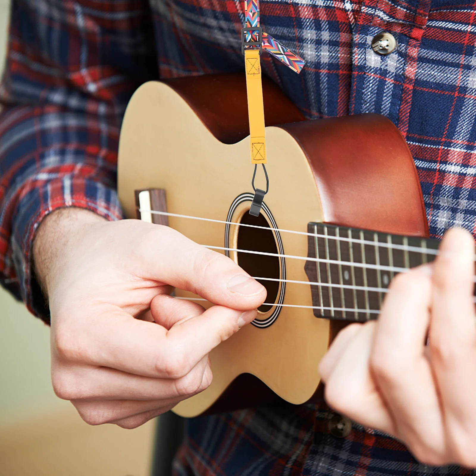 

1Pcs Adjustable Ukulele Strap PU Cotton Durable Non-Perforated Carrying Lightweight Breathable Portable Strap