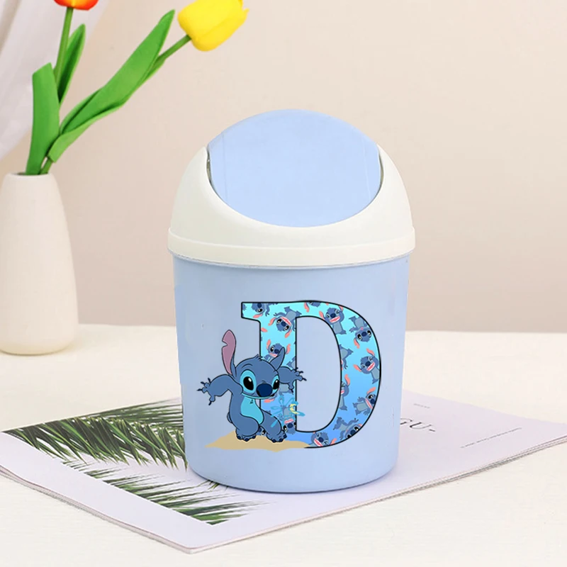 غرزة صندوق سطح المكتب الصغير مع غطاء الكرتون رسالة مطبوعة سلة المهملات الصغيرة غرفة نوم موضة القمامة يمكن تنظيف صندوق تخزين مساحة العمل #5