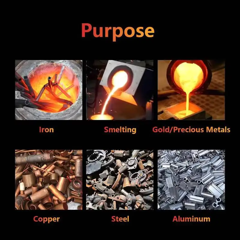 10Kg 20Kg 50Kg 100Kg 150Kg 200Kg Induction Melting Furnace For Copper Gold Silver Aluminum Iron Steel