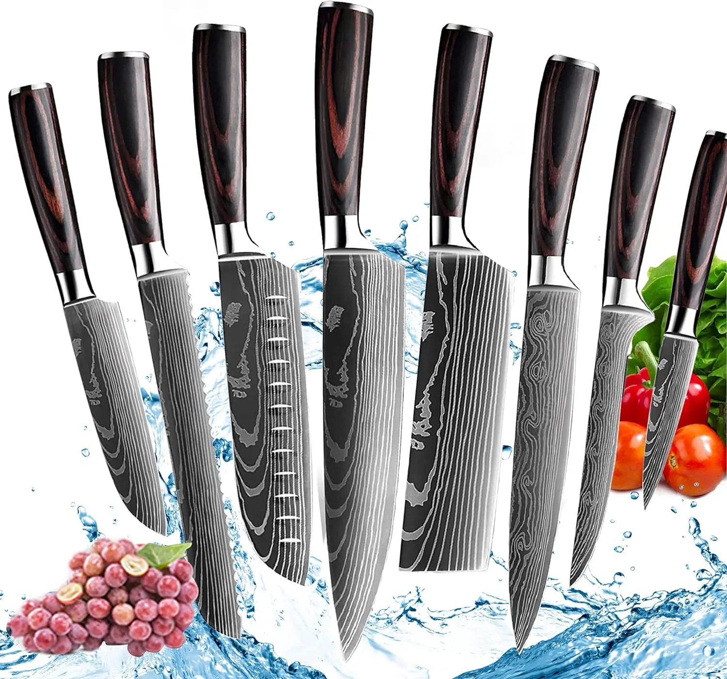 XITUO Kitchen Knife Set 1-10PC Sharp Chef Knife Santoku Bread Boning Knife 7Cr17Mov Stainless Steel Cooking Knife Ergonomic hand